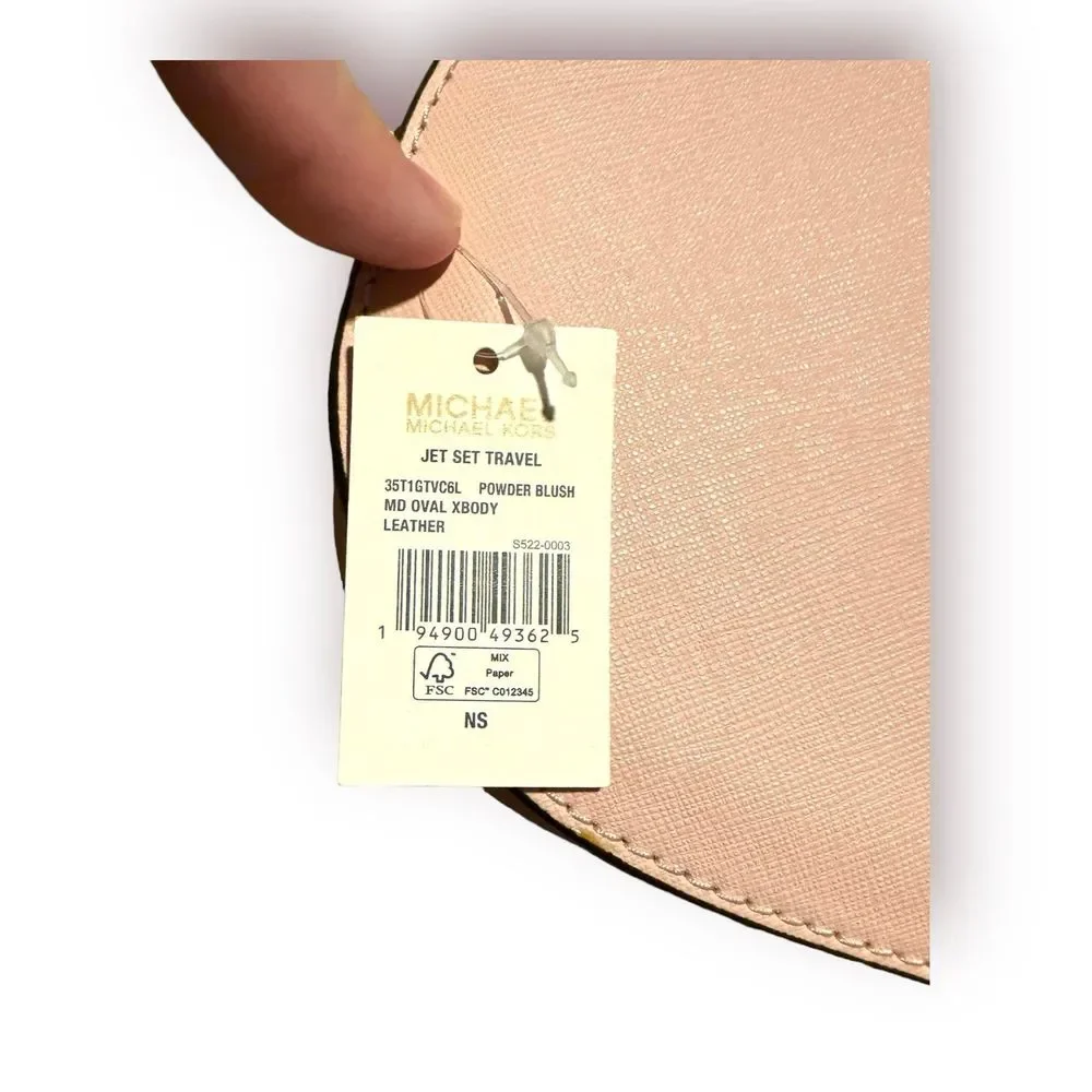 Michael Kors Leather Oval‎ Crossbody Jet Set Travel Blush Pink - Picture 3 of 8